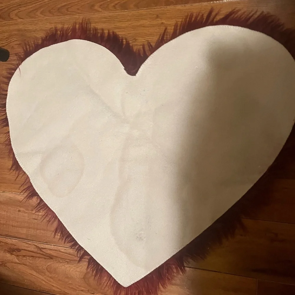 Plush heart shaped Bathroom rug/ Firm price